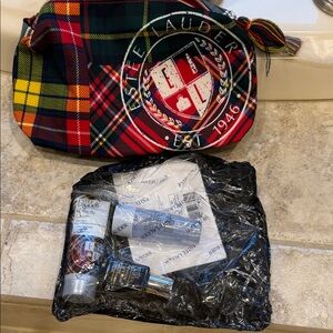 Estee Lauder Tartan Cosmetic Bag with Skincare Collection